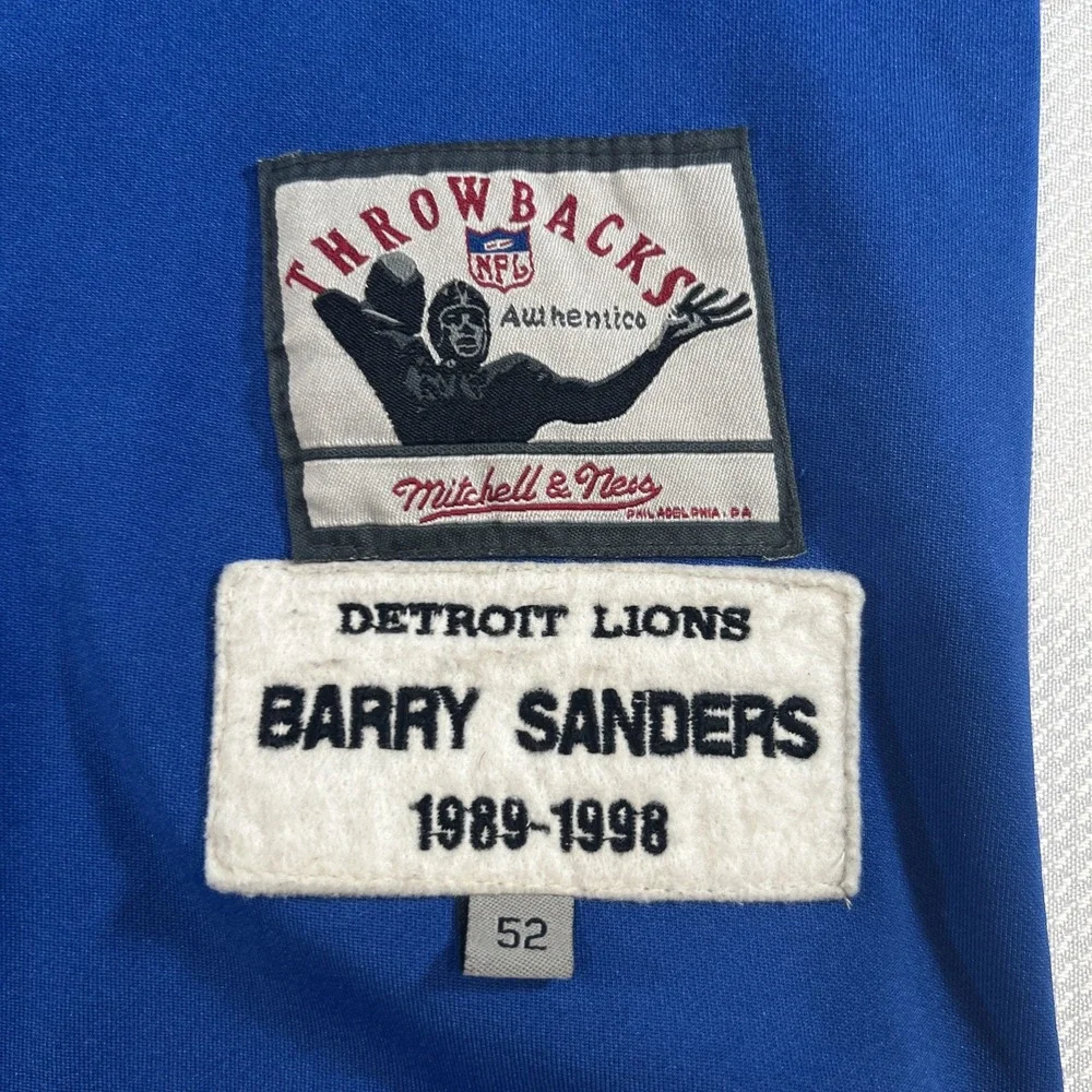 Authentic Barry Sanders Mitchell & Ness Jersey Detroit Lions 90s Sz 52 XXL NFL - Picture 6 of 16